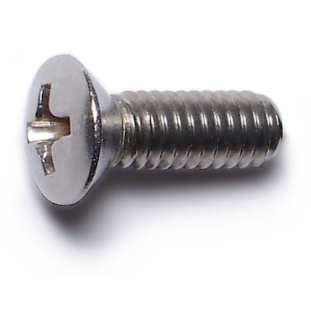 Midwest Fastener #8-32 x 1/2 in Phillips Oval Machine Screw, Plain 18-8 Stainless Steel, 100 PK 05001